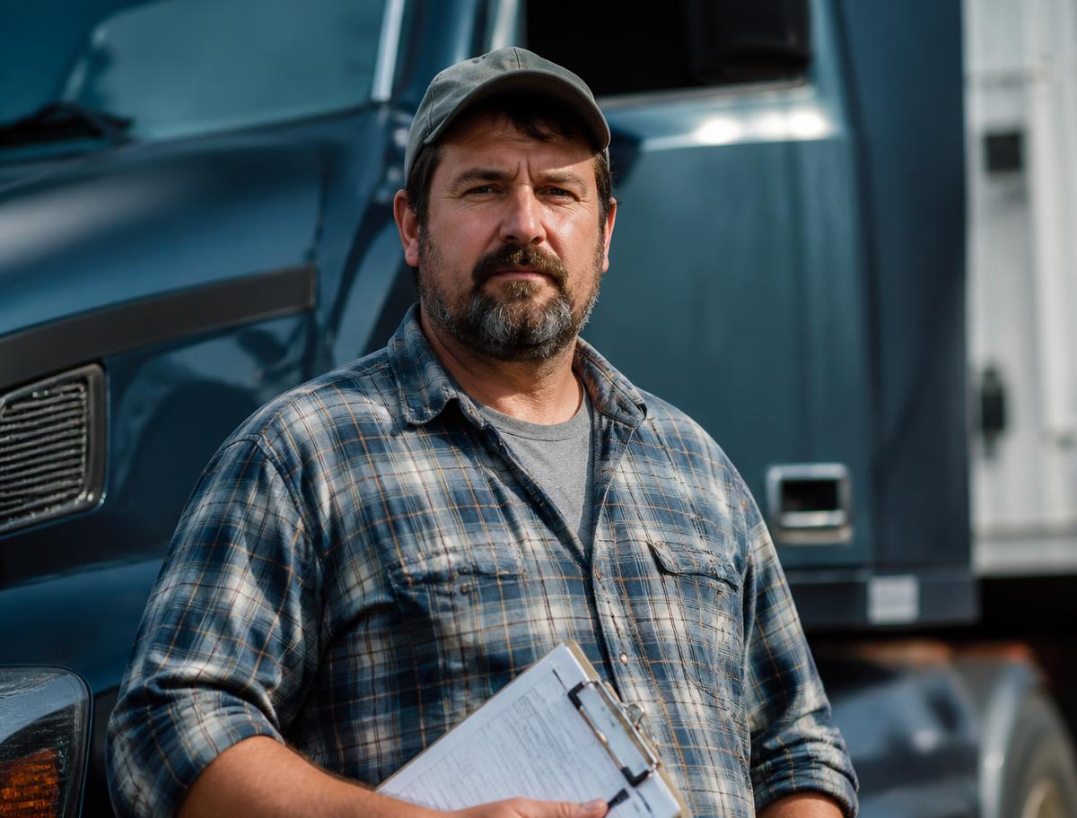 ART Trans LLC professional driver standing beside his truck