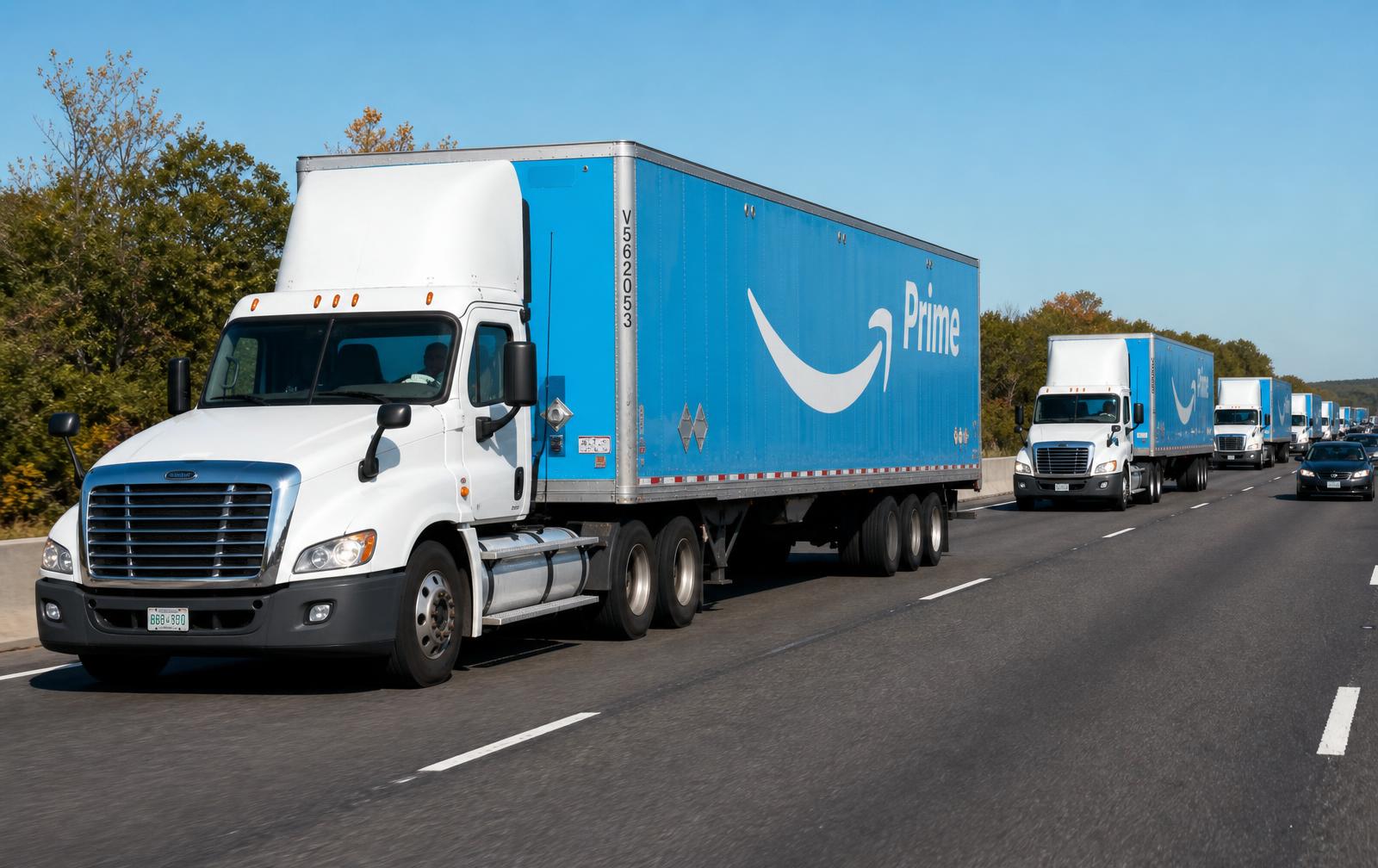 Trailers loading freight at a warehouse dock